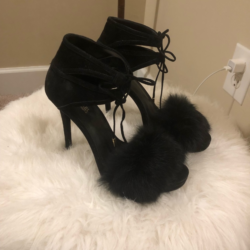 Michael Kors Black Fur Heels